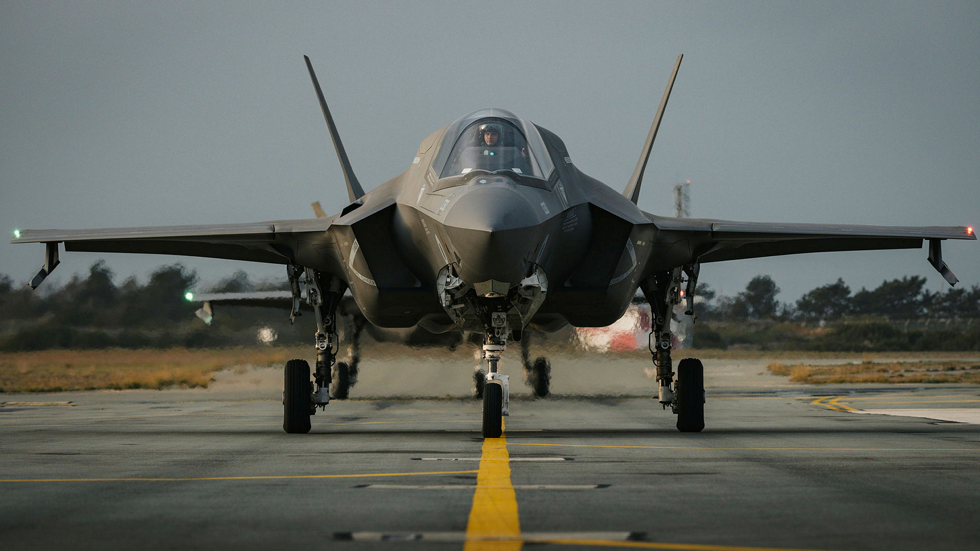 F-35B Lightnings arrive at RAF Akrotiri from RAF Marham to operate alongside the Typhoons deployed on Operation Shader