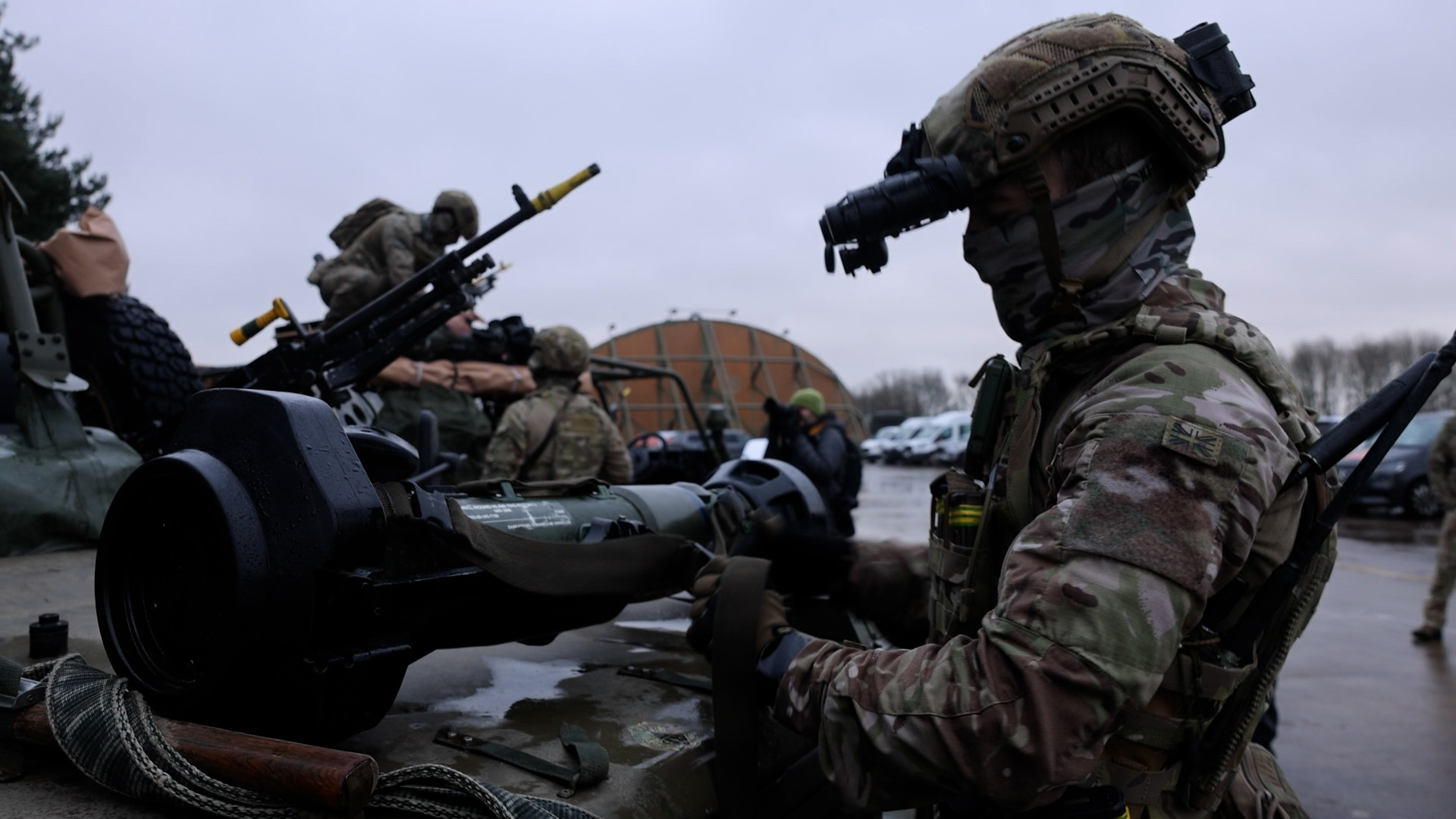 A ranger inspects a next-generation light anti-tank weapon (NLAW)