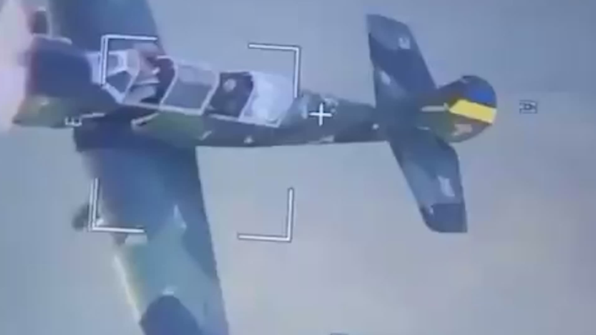 This shot of a Yak-52 was captured by the Russian drone the Ukrainian aircraft had been hunting