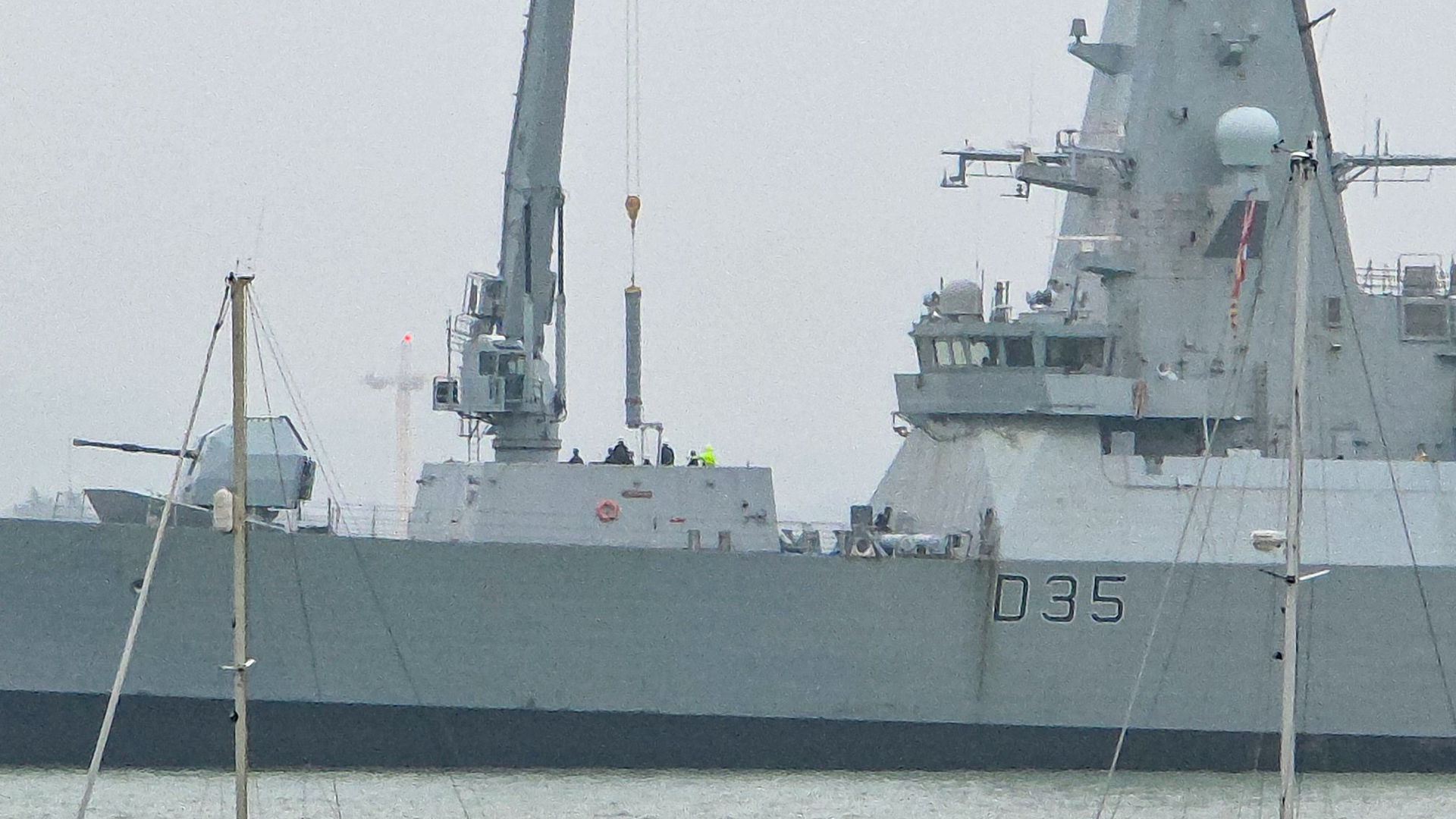 Images from Portsmouth Harbour appear to show Sea Viper air defence missiles being loaded onto the Type 45 destroyer