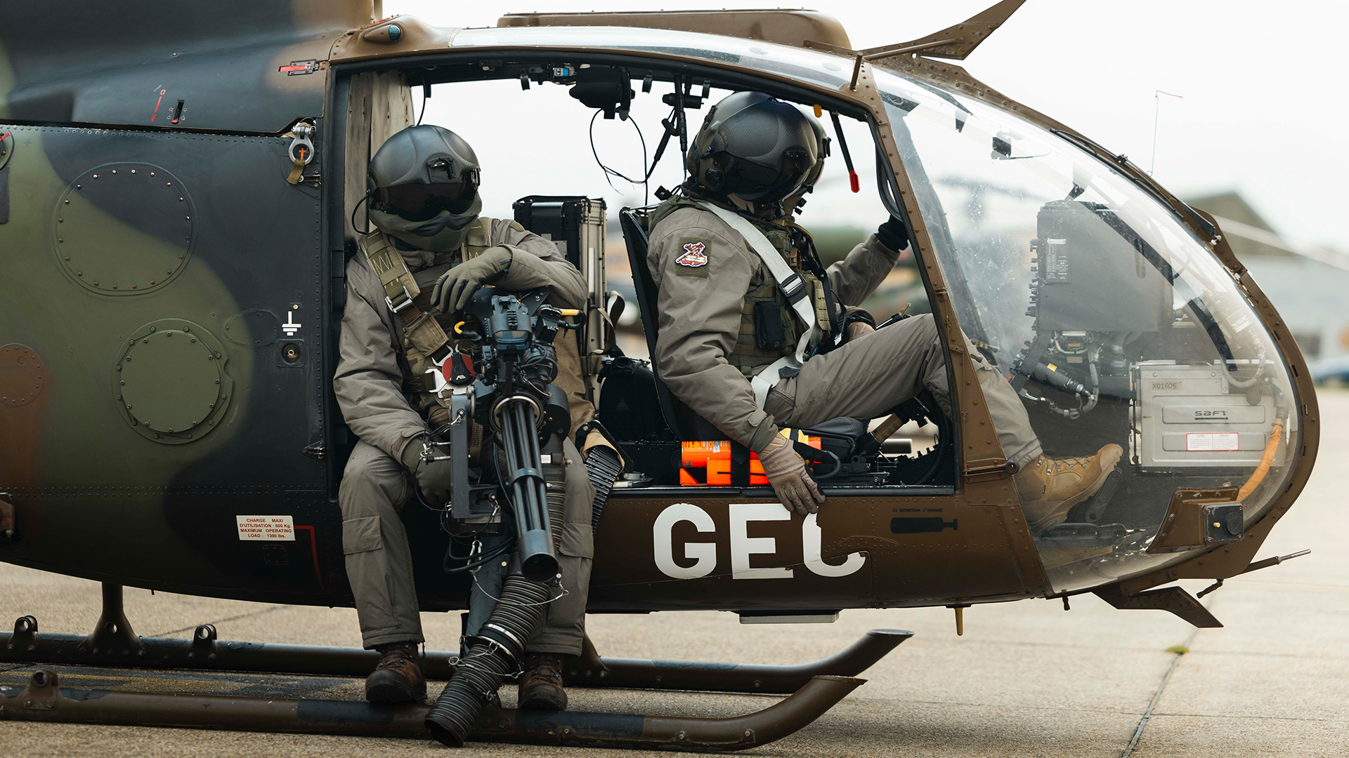 French firepower comes in the shape of the Aérospatiale SA-341 Gazelle helicopters, armed with the potent M134 minigun