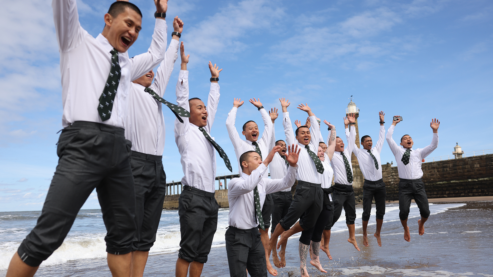 Far from their native Nepal, this was the first time these men had seen the sea (Picture: BFBS)