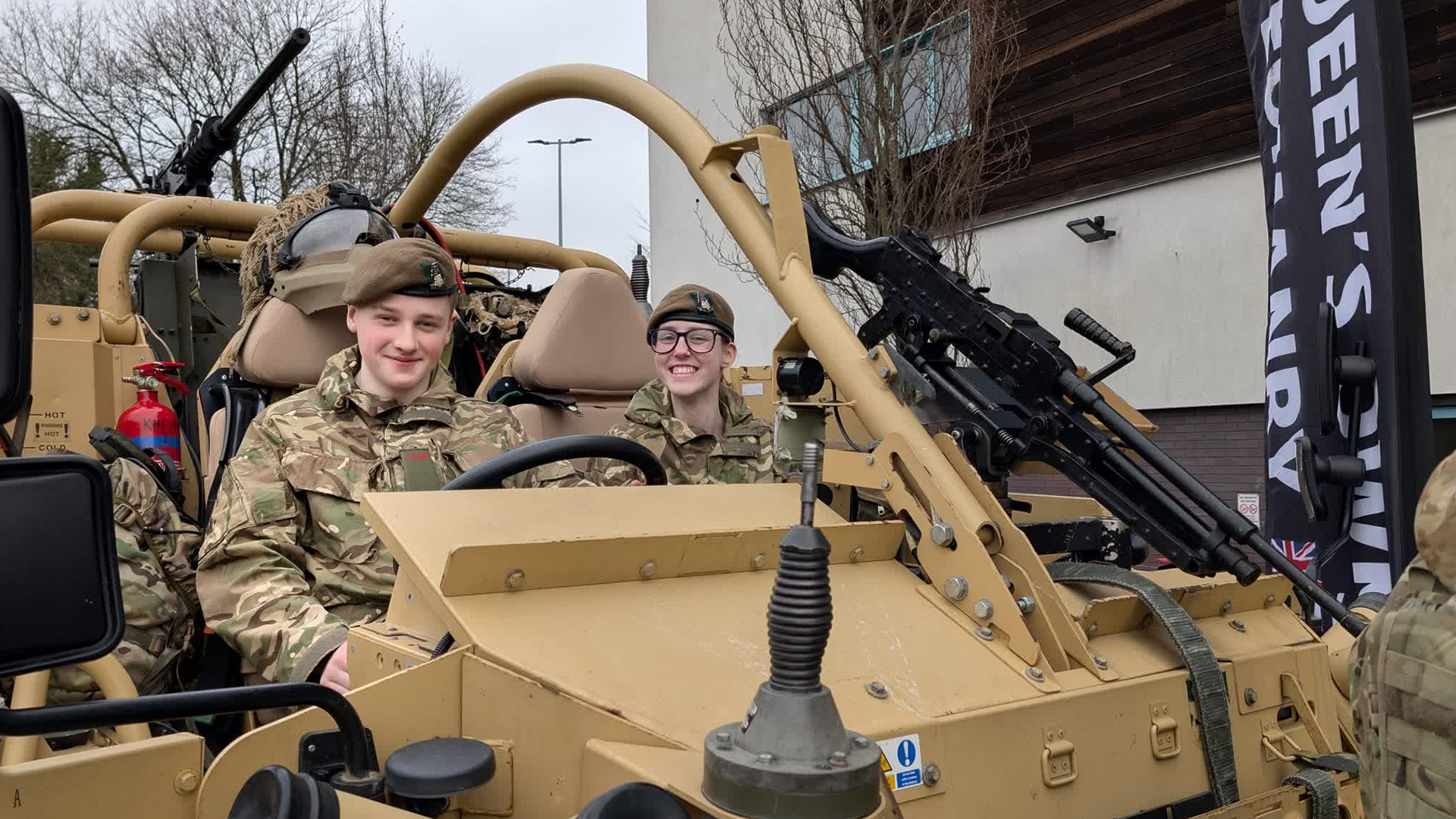 10022026 Cadets gather around a military vehicle display, a popular attraction that day CREDIT BFBS