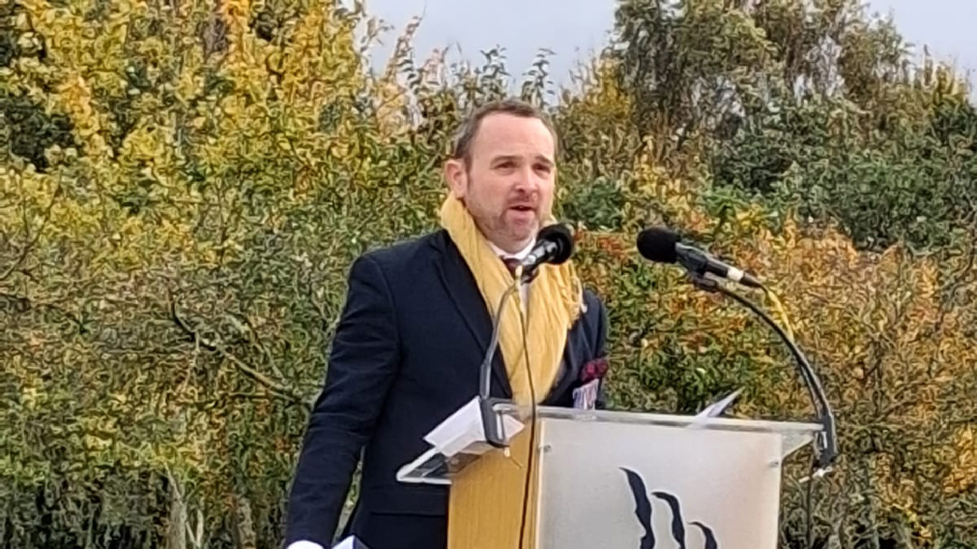 Jonny Ball speaks at the National Memorial Arboretum (Picture: Jonny Ball)