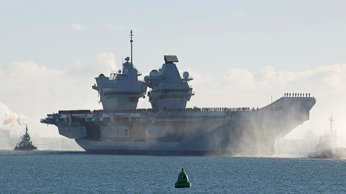 If she is deployed to the region, HMS Prince of Wales will bring a massive amount of firepower in the shape of her F-35 Lightnings (Picture: MOD)