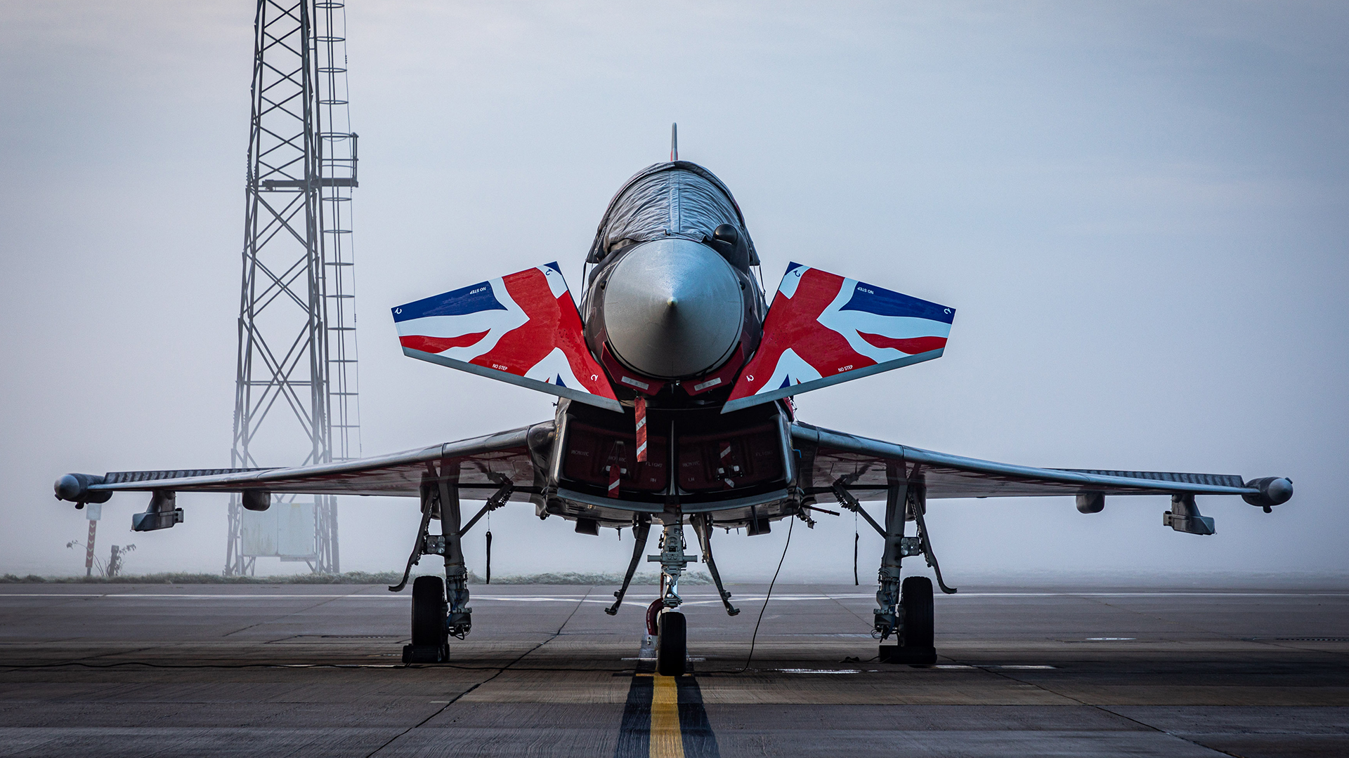 Typhoon Display Team aircraft Blackjack sported unique Union Flag markings on its canard wings for the 2022 season