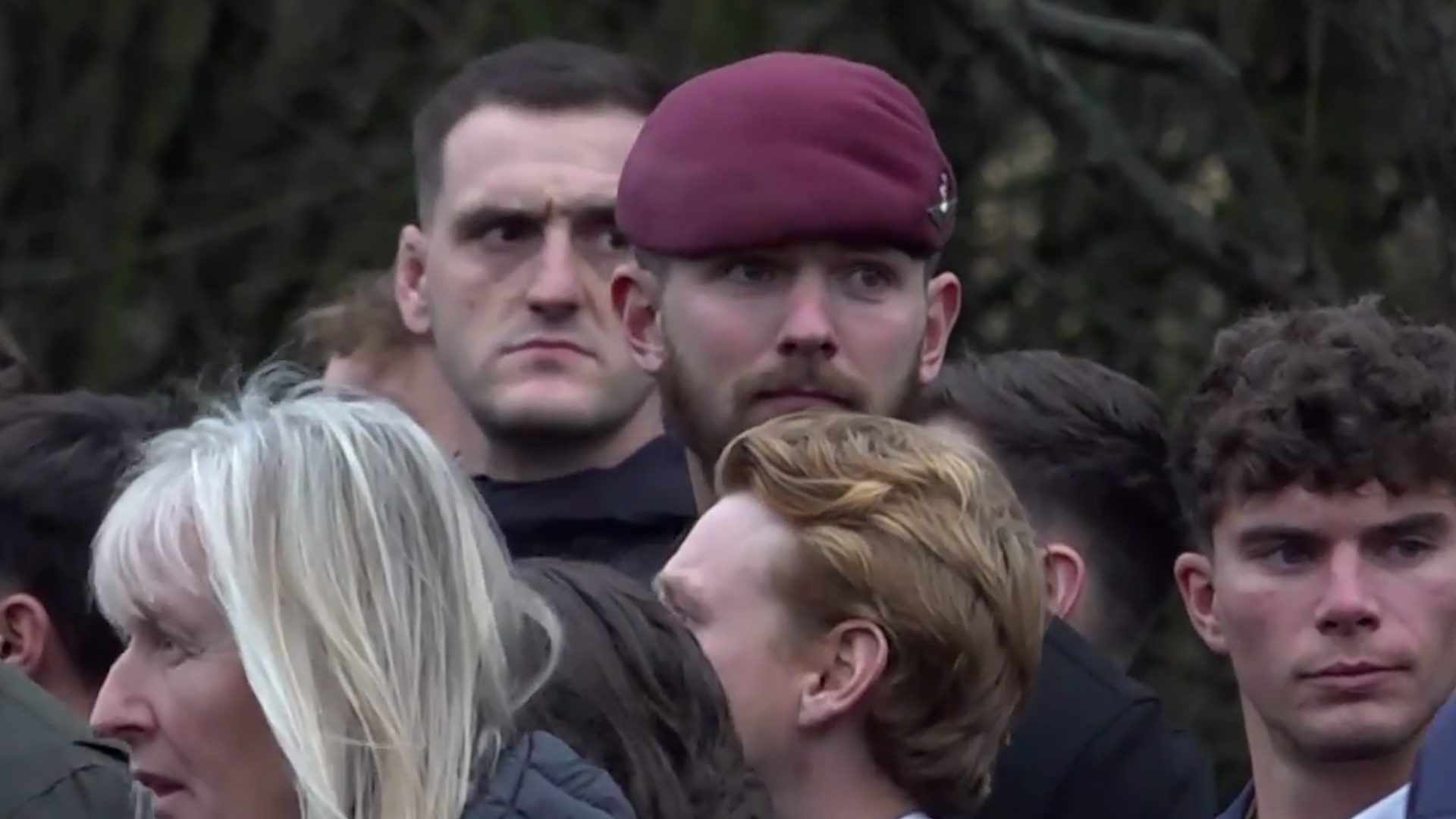 Members of the public also gathered alongside members of the Parachute Regiment to pay their respects to LCpl Hooley