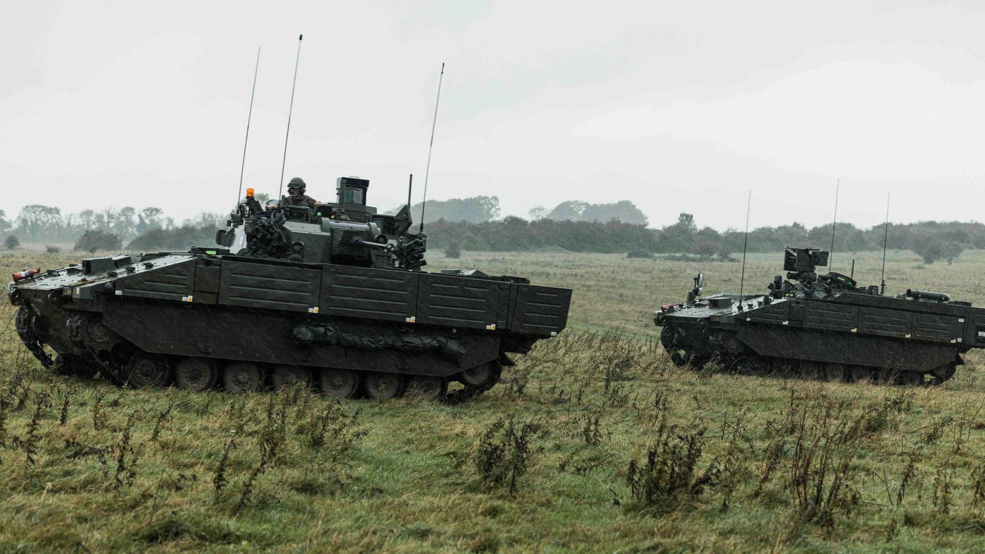 The Ajax family includes six variants one of which is the Ares (right), which will provide overwatch and dismounted support in the Deep Recce Strike and Armoured Brigade Combat Teams
