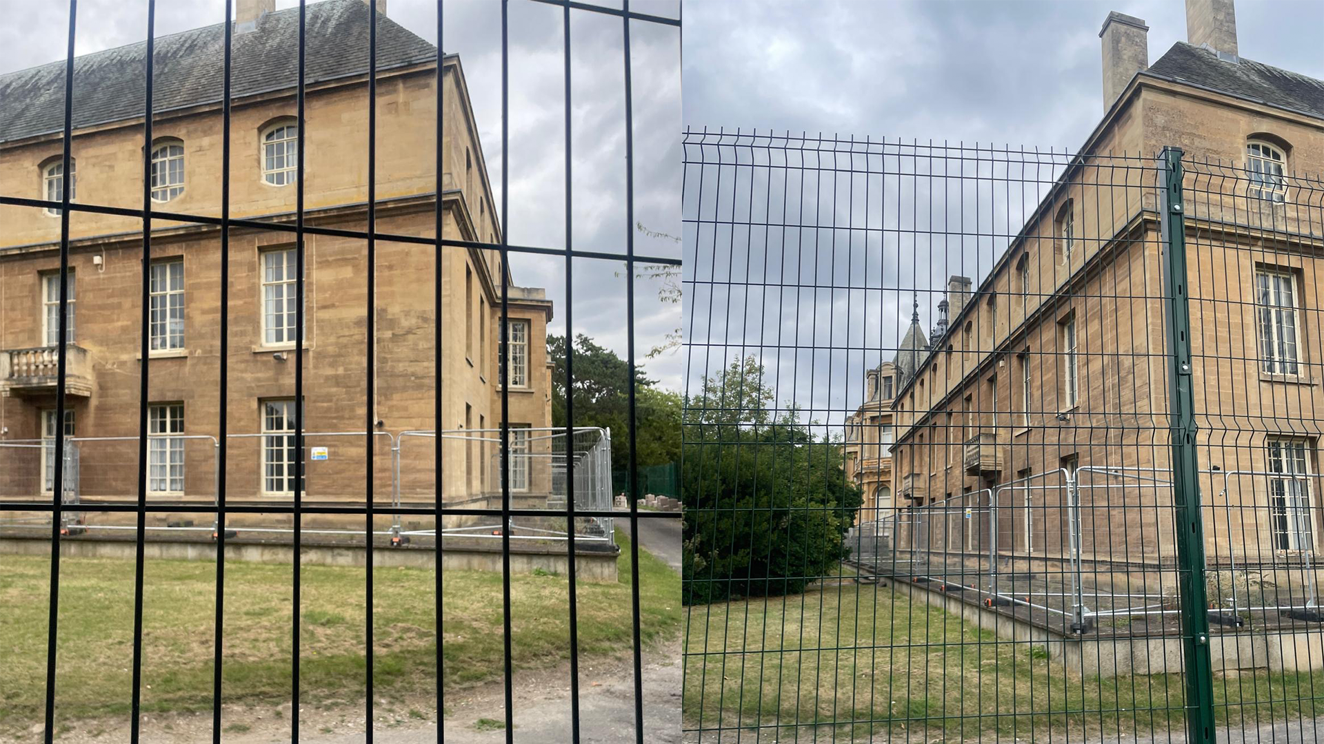 Fencing is clearly visible preventing personnel from entering Halton House