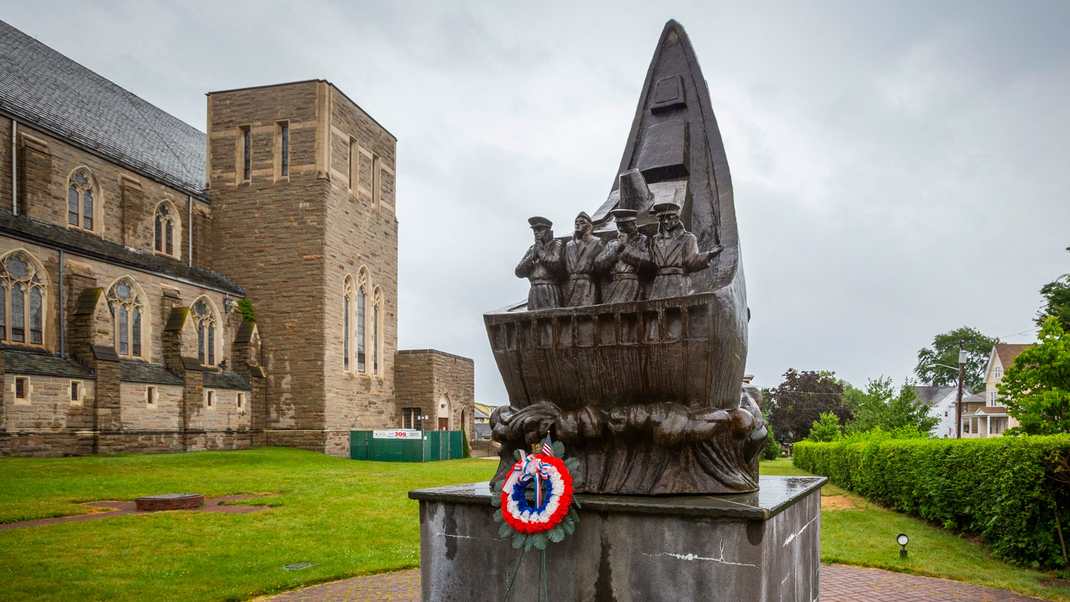 030226 the Four Chaplains Monument at St Stephen's Church in Kearny, New Jersey CREDIT New Jersey Department of Military and Veterans Affairs