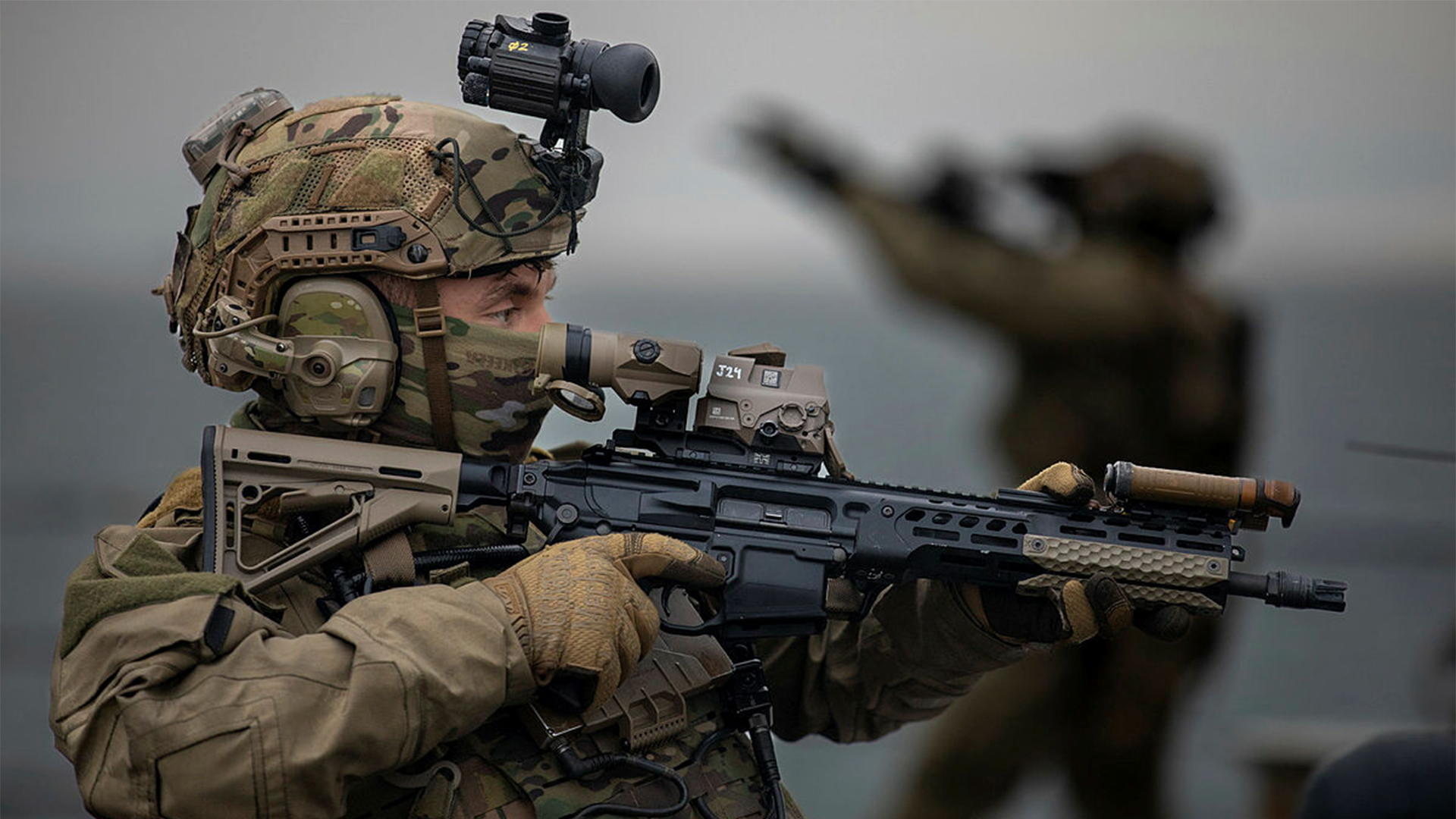 Commandos from the Special Operations Maritime Task Group practise and develop their Maritime Interdiction skills using RFA Lyme Bay as the target vessel