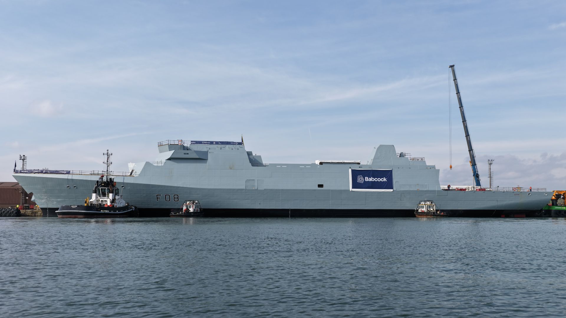 Engineers from DE&S and the Royal Navy supported the float-off process and the transition to the next stage of her build programme