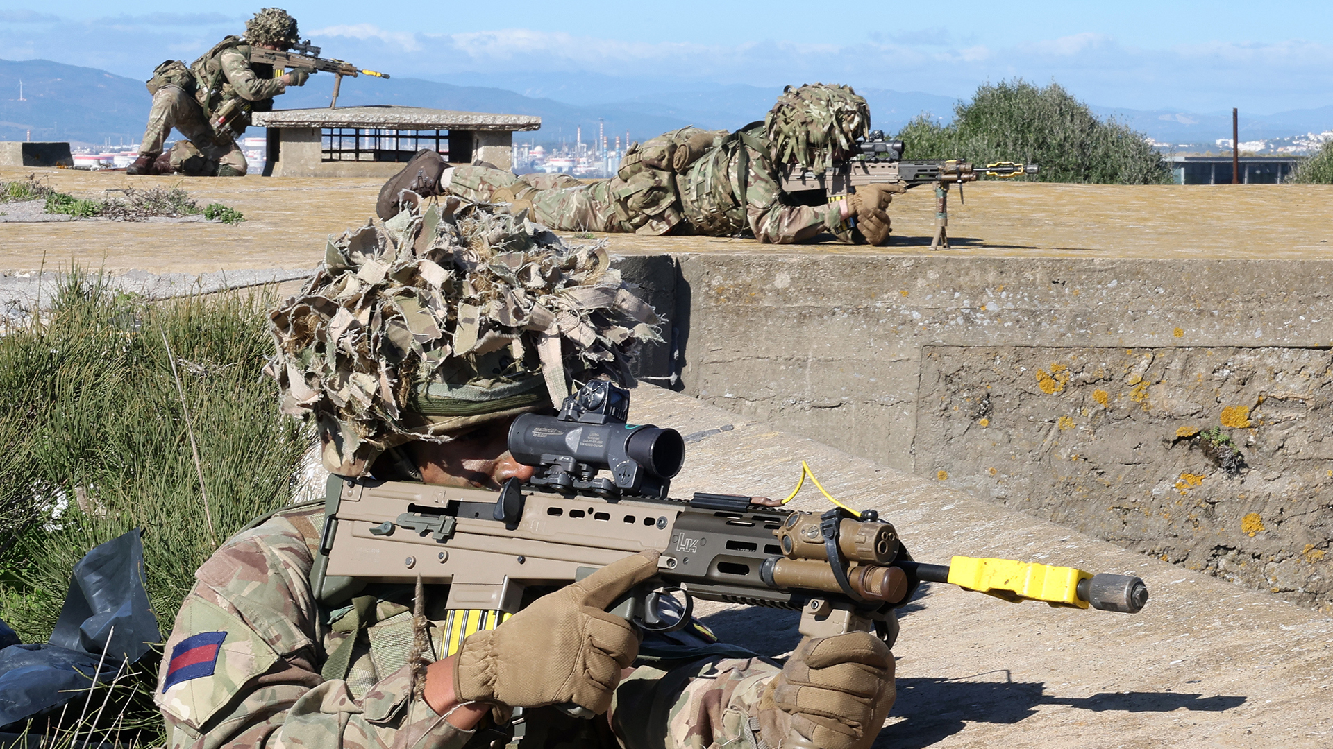 Reservists from the London Guards conduct urban and subterranean training at the Buffadero Training Village in Gibraltar
