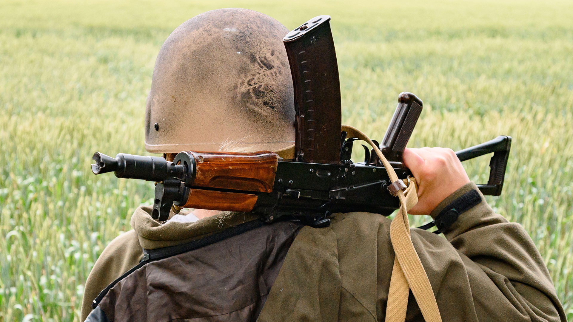 The AKS-74U - seen here being wielded by a Ukrainian soldier - has been a staple with former Warsaw Pact nations for decades, but will slowly be phased out by Russia