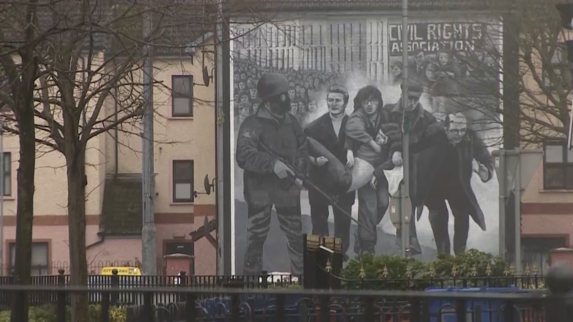 A mural on a house in Londonderry commemorates the Bloody Sunday killings