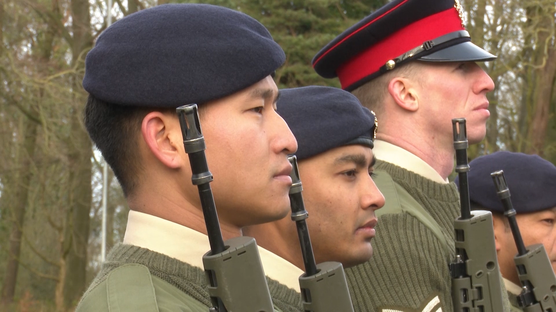 Commonwealth personnel at Catterick for drill 170119 CREDITS FORCES TV