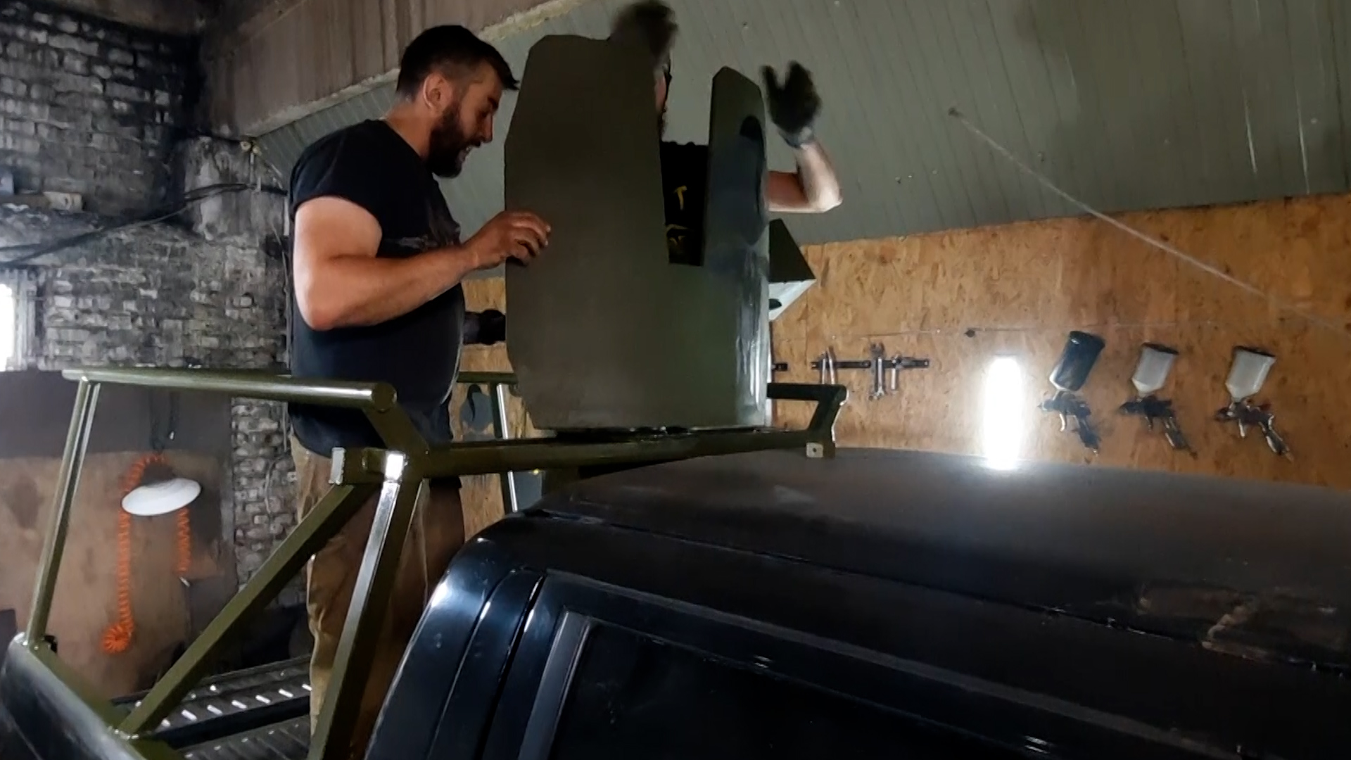 Donated pick-ups with Car4Ukraine team go through transformation into armoured 4x4s