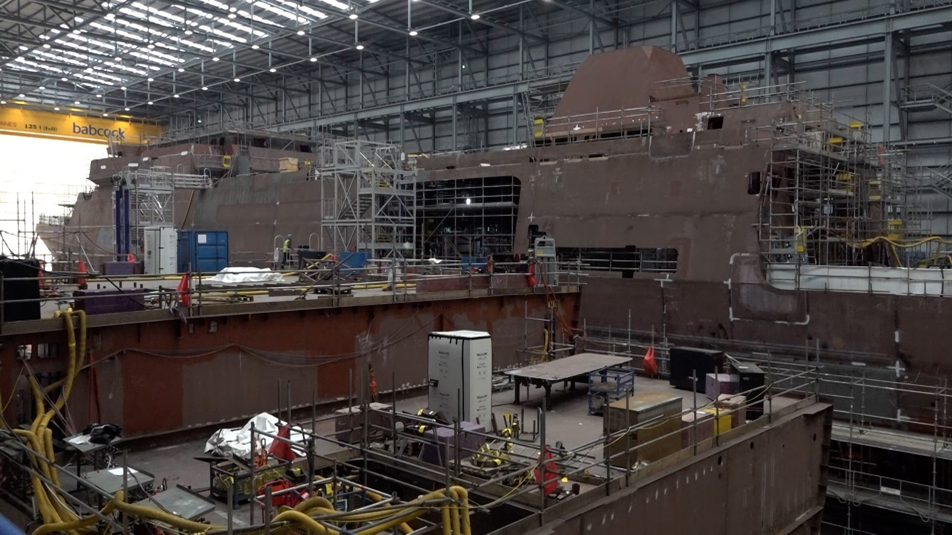 First steel is cut on Royal Navy's newest warship HMS Formidable CREDIT BFBS 10102024
