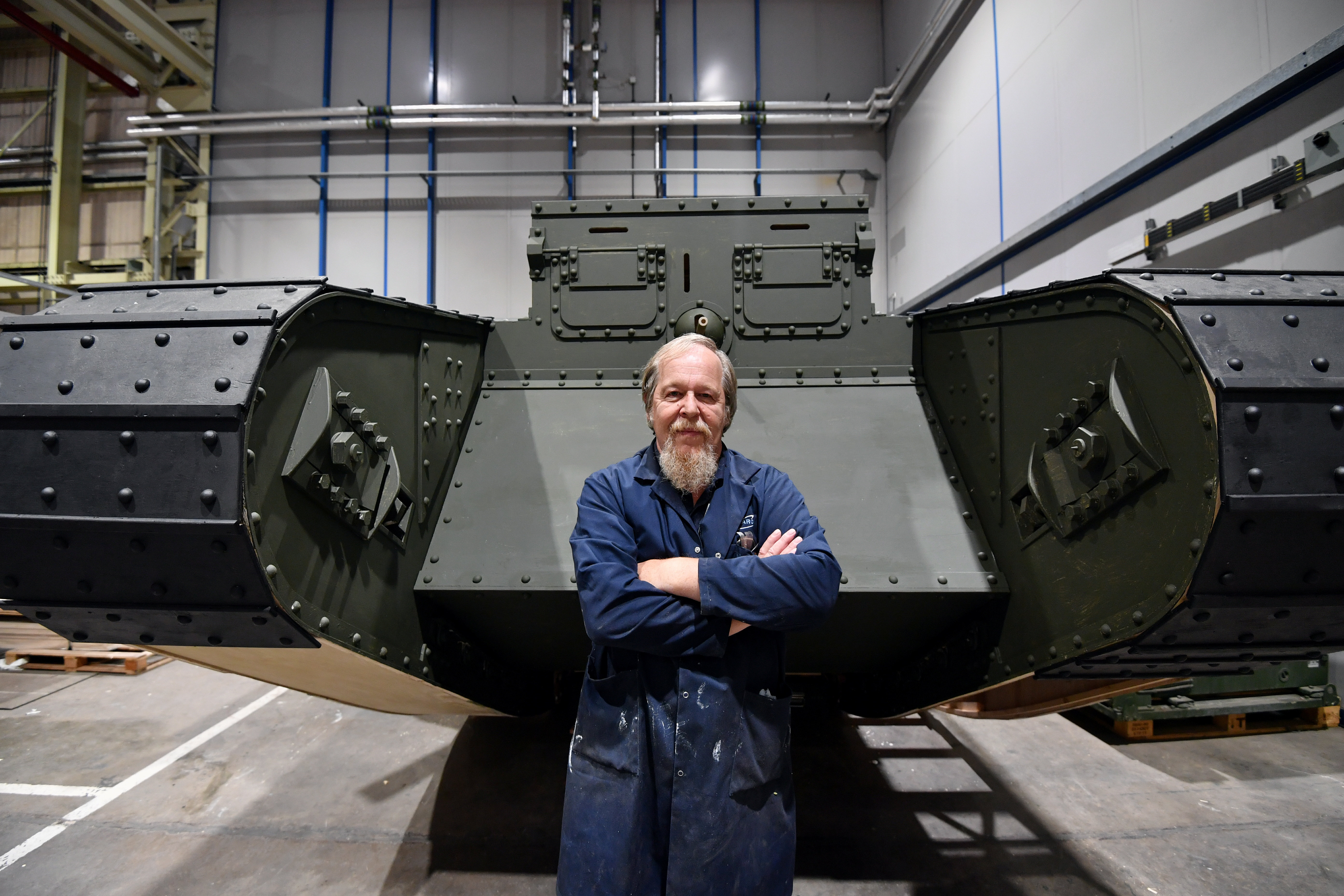 Geoff Armstrong's WW1 tank replica CREDIT SWNS