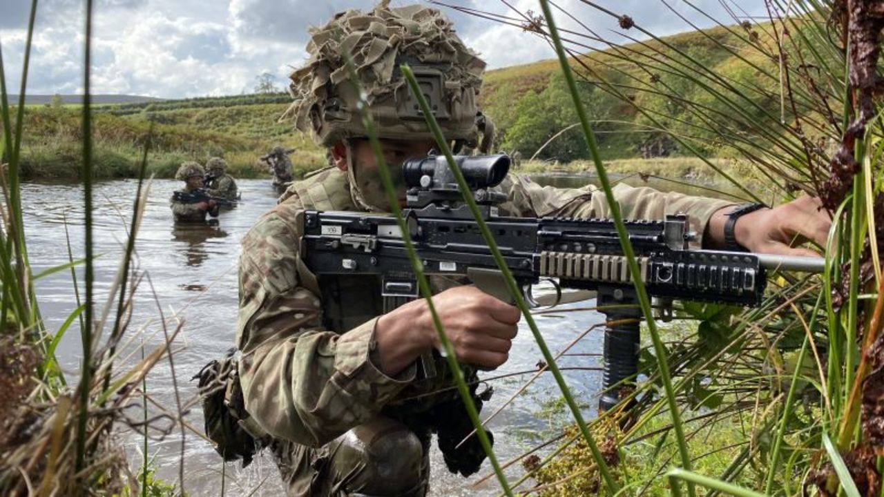 Gurkhas in the British Army today on a training exercise