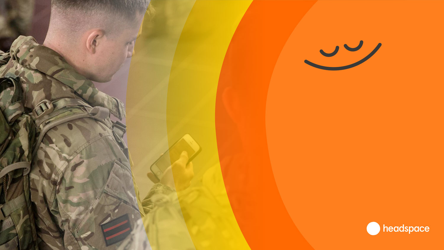 Headspace App Soldier Smart Phone Graphic Picture Headspace and Crown Copyright