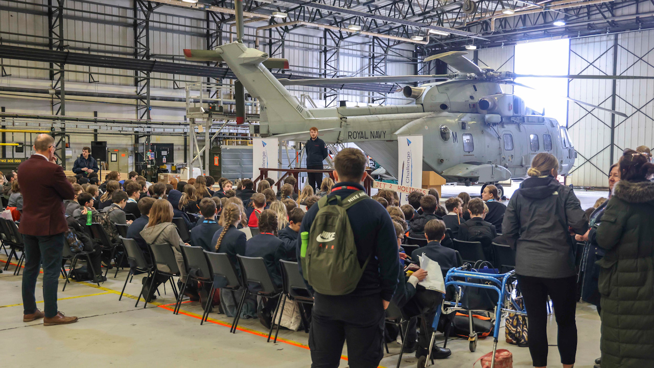 Royal Naval Air Station Yeovilton brought children to take part in the finals of their competition which saw the creation of student-designed gliders being tested (Picture: Dan Rosenbaum).