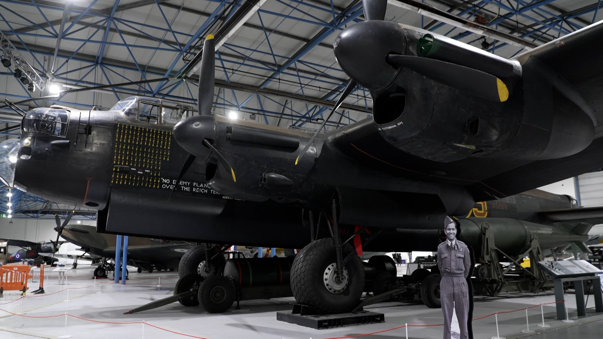 Lancaster at RAF museum 141222 CREDIT BFBS