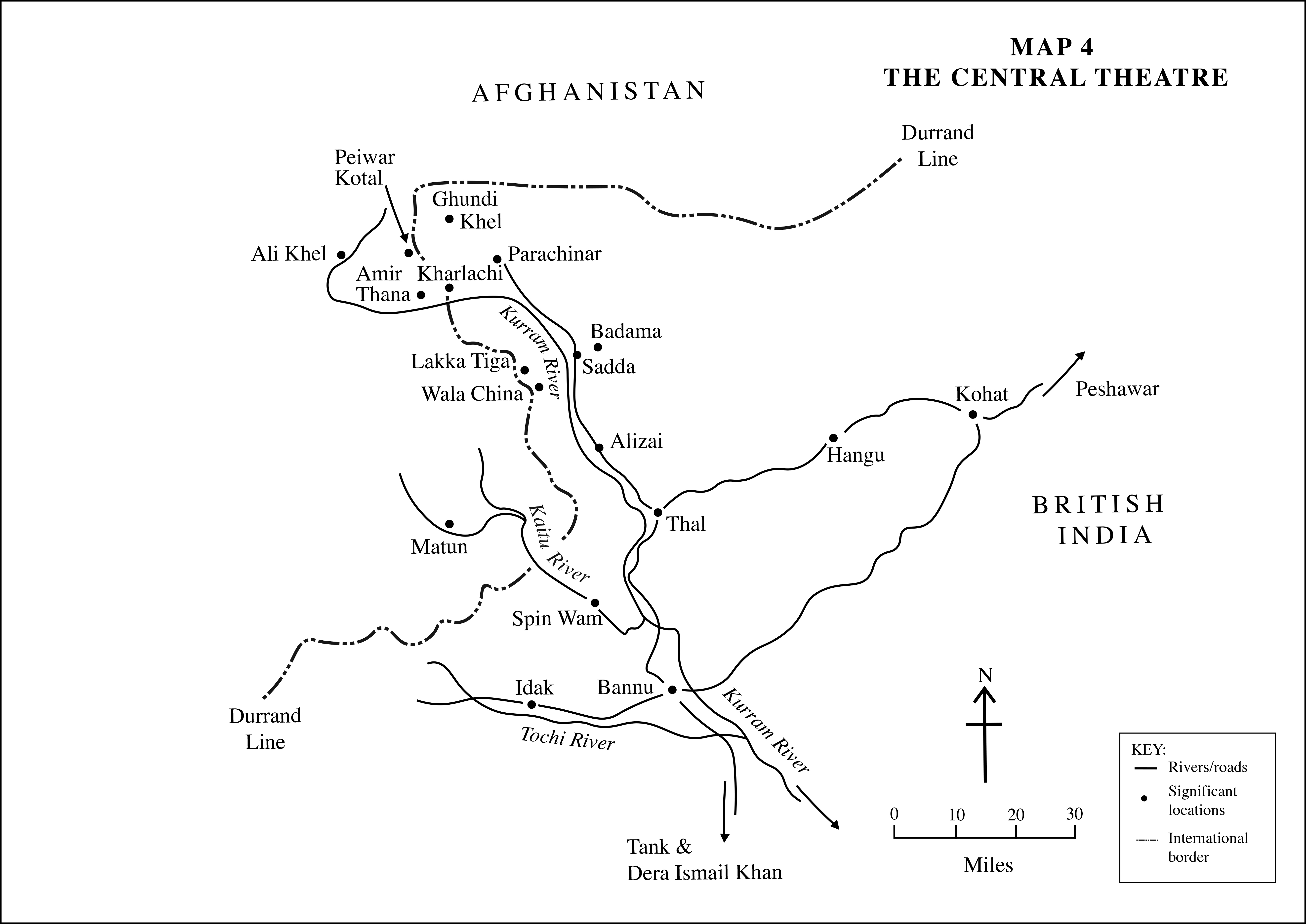 Map of the Central Theatre of the Third Afghan War