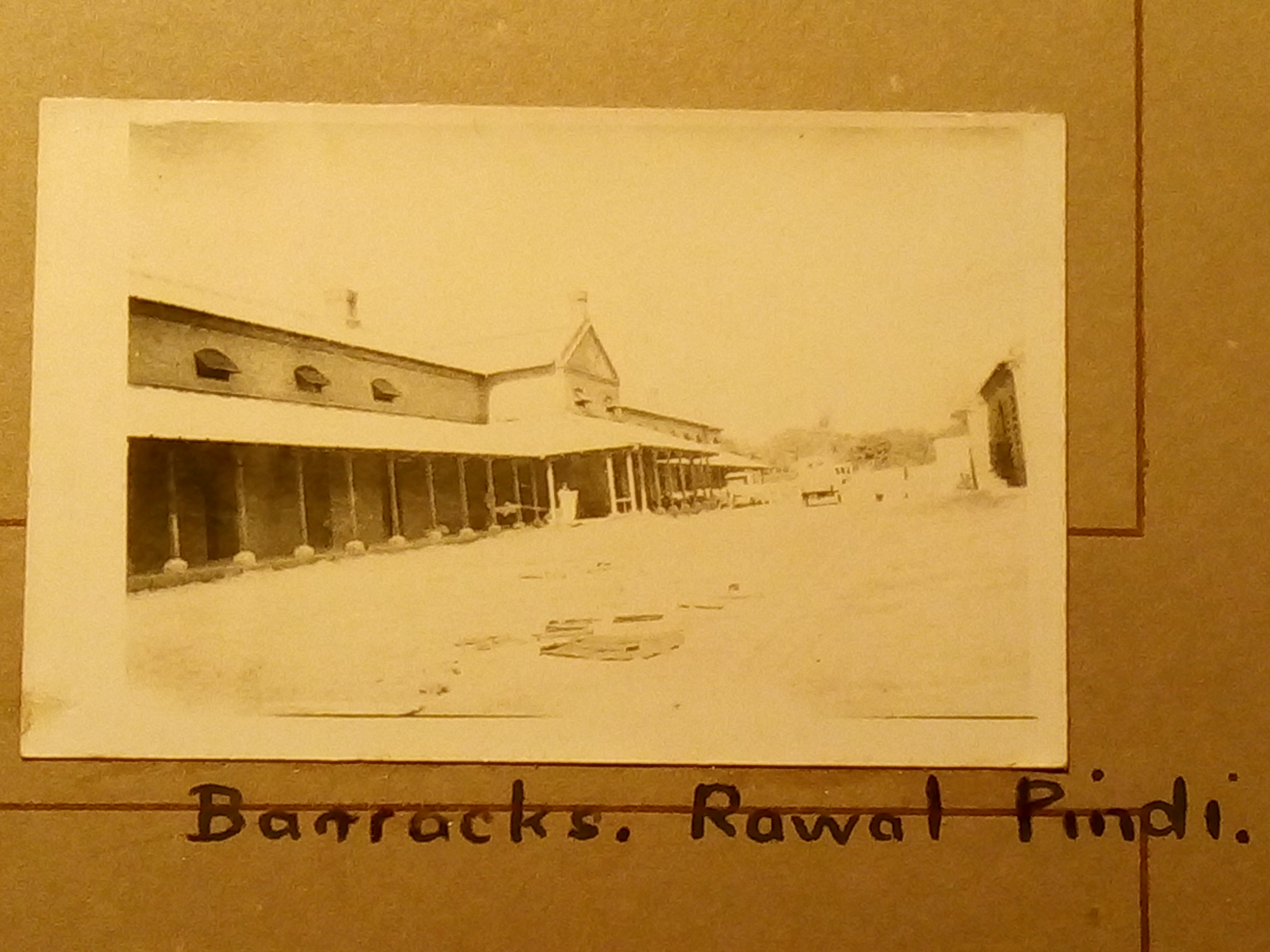 British barracks in Rawal Pindi in 1919 (or Rawalpindi) (image: Sergeant EW Macro’s album)