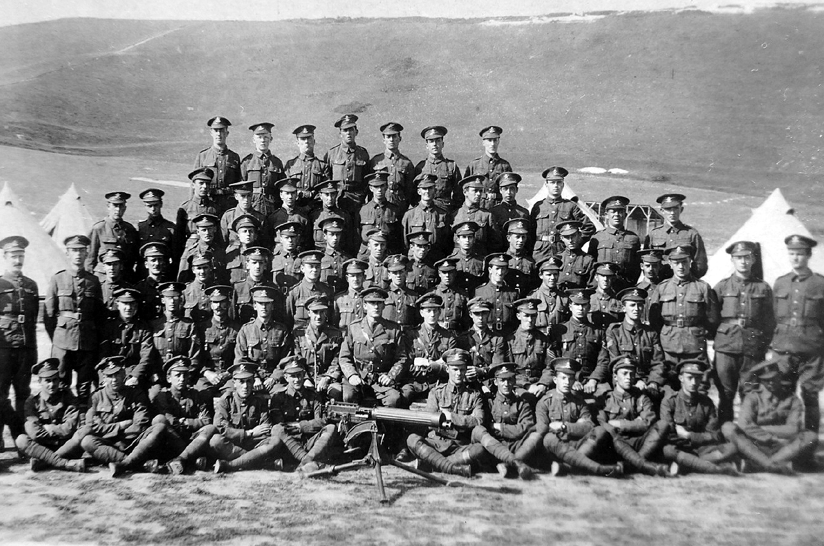 a group of soldiers from a First World War Motor machine gun unit