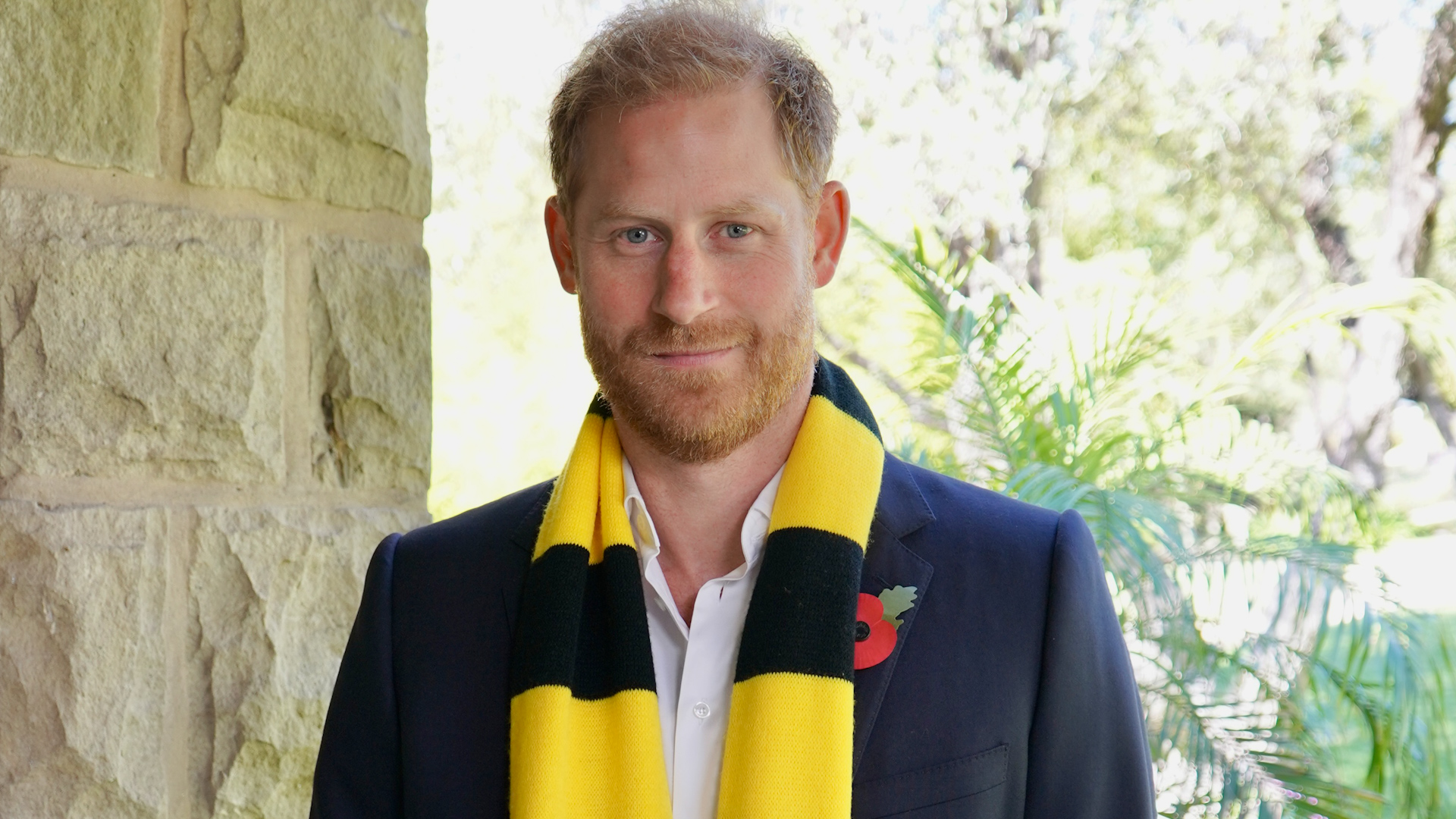 Prince Harry wearing Scotty's Little Soldiers scarf