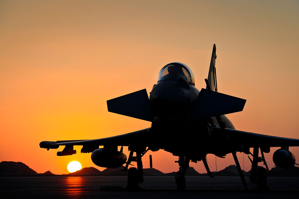 RAF Typhoon Middle East sunset