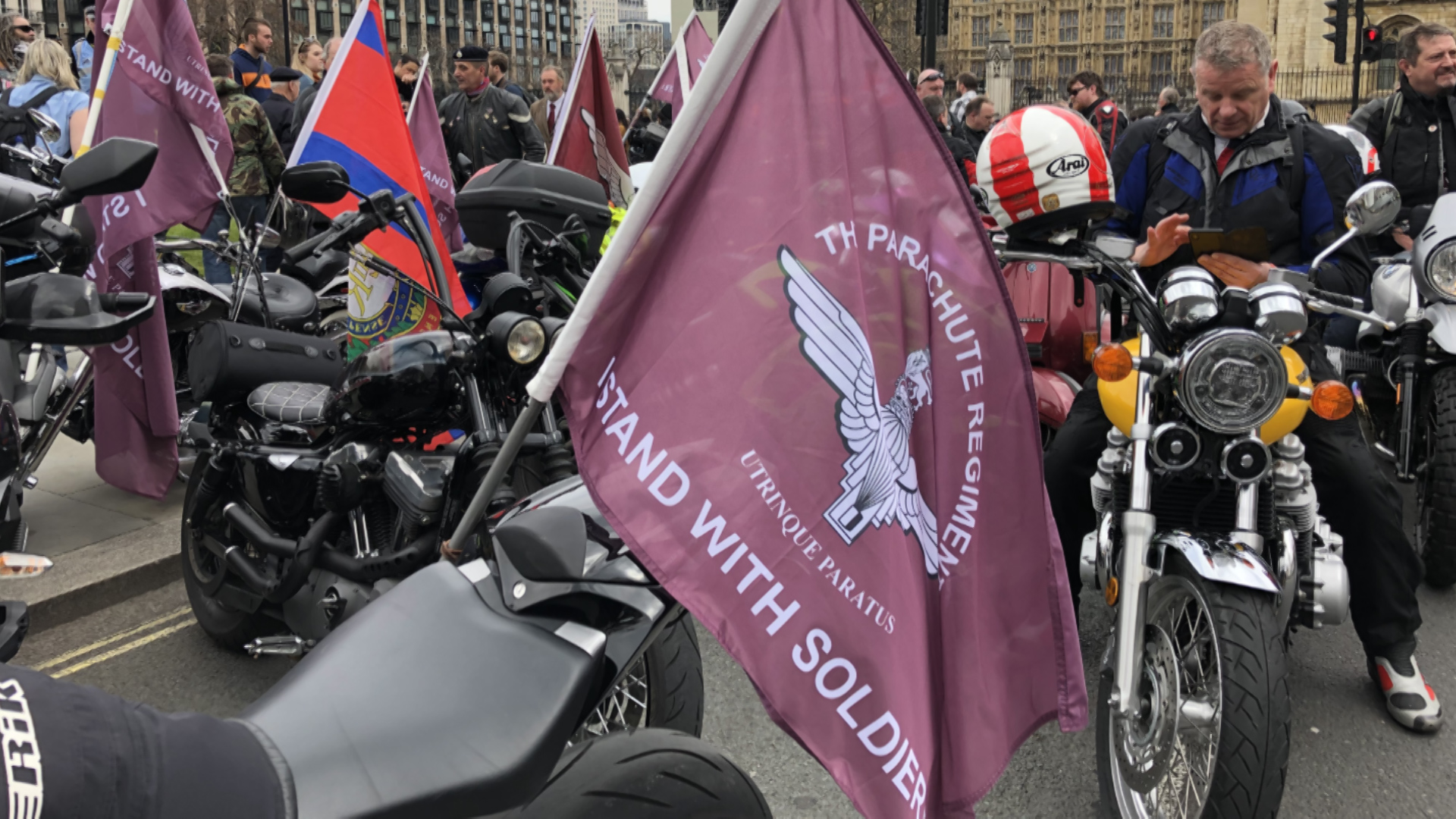 Rolling Thunder bikers crowds in London