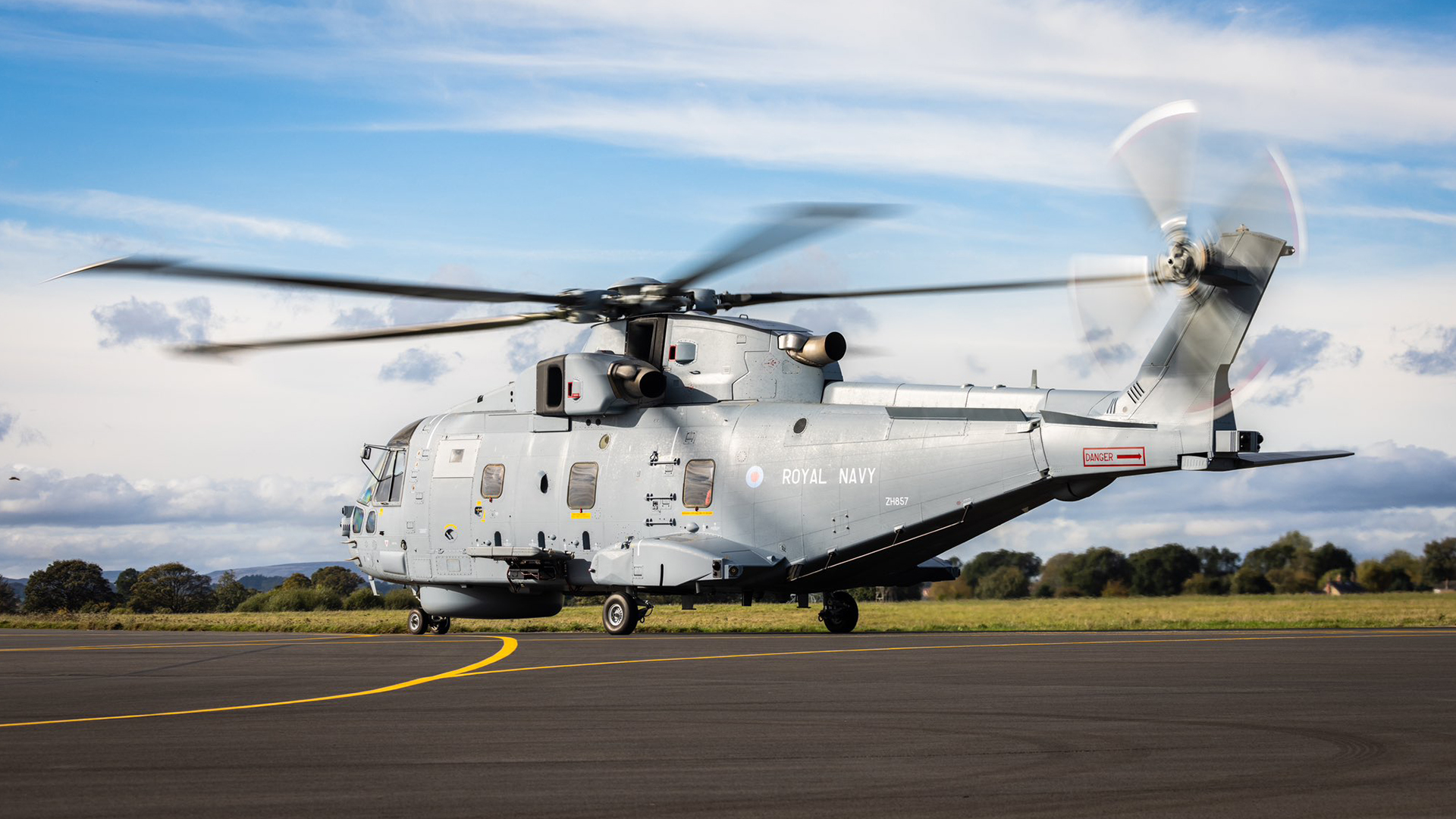 Exercise Strike Warrior involves a powerful Royal Navy task group of stealth jets and warships - and Merlin helicopters - seen here at RAF Leeming (Picture: RAF)