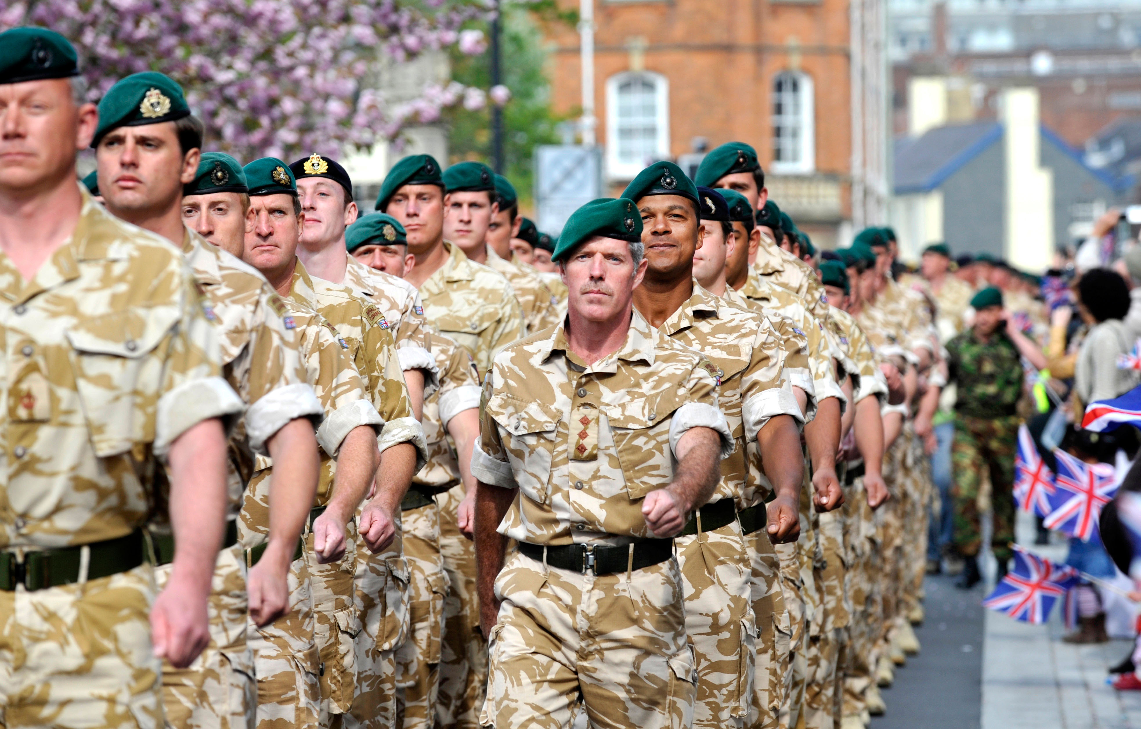 Royal Marines Commando Logistic Regiment homecoming parade, Barnstaple, Devon, in 2009 (Picture: Alamy)