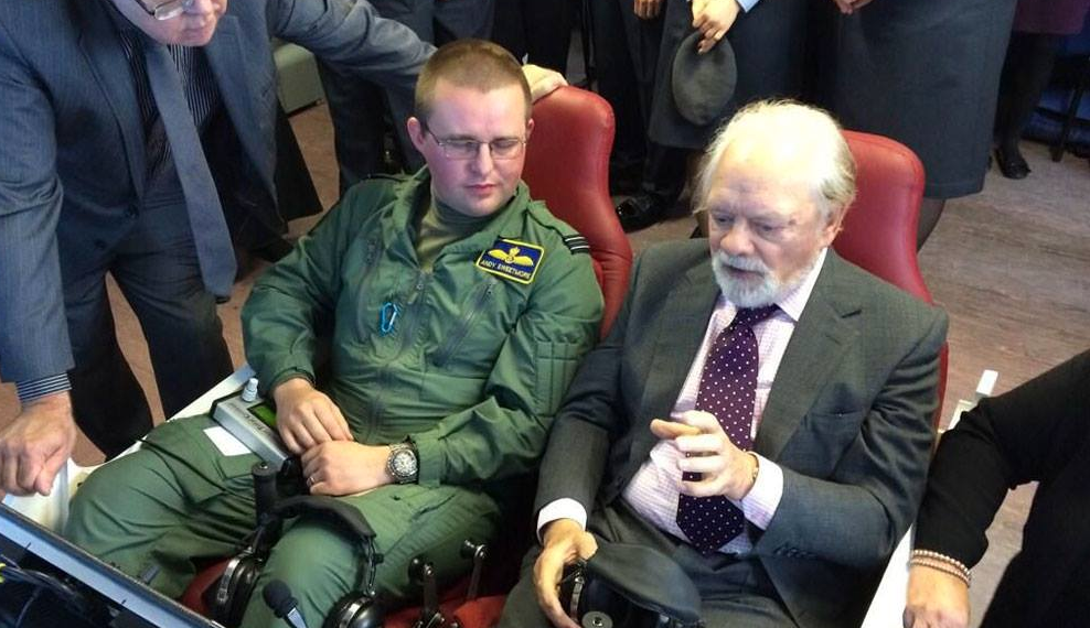 Sir David Jason visits RAF Syerston in 2014 Credit BFBS