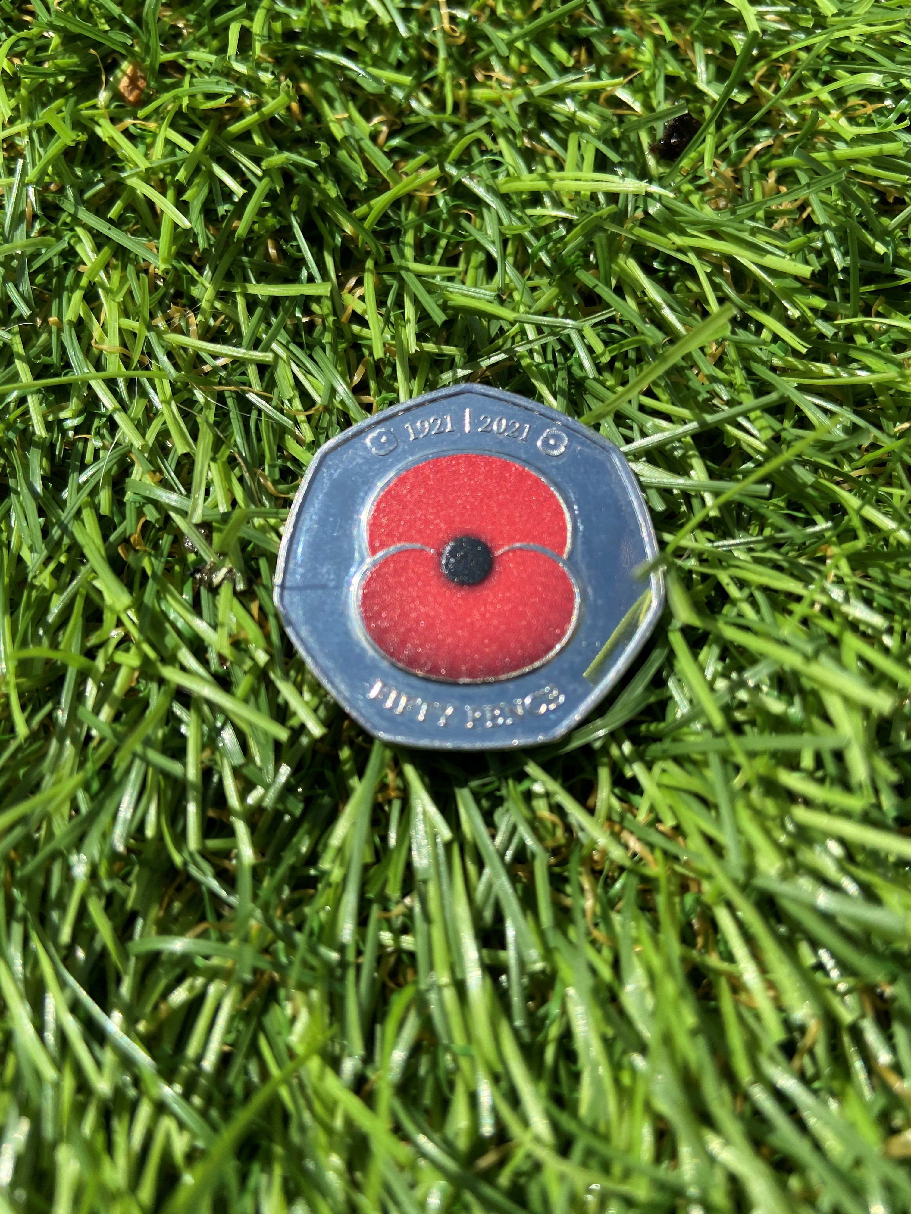 The specially minted 50p poppy coin, which will be used for the toss at the FA Cup final (Picture: Royal British Legion).