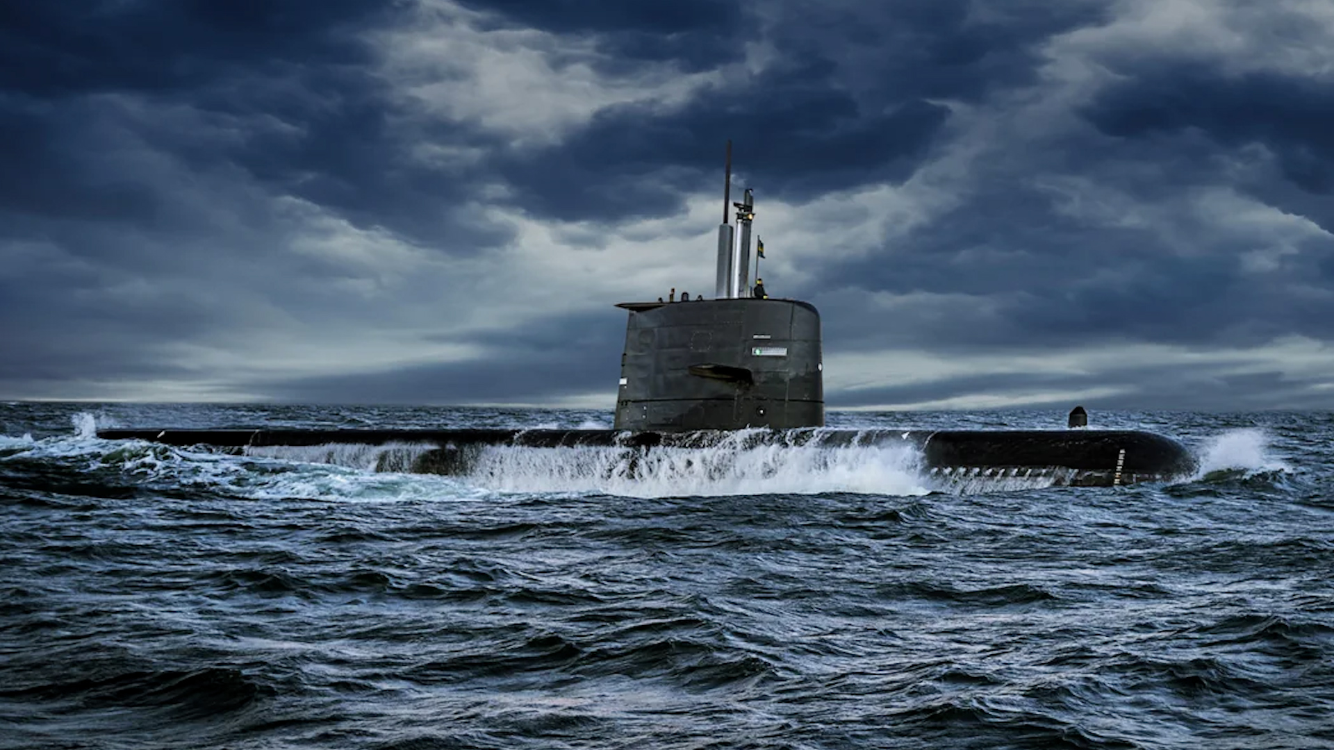 Sweden's HMS Gotland submarine during sea trials Picture Saab Kockums