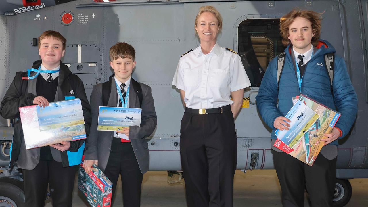Buckler’s Mead Academy were the winners of the competition and were presented their certificates by Commander Polly Hatchard (Picture: Dan Rosenbaum).