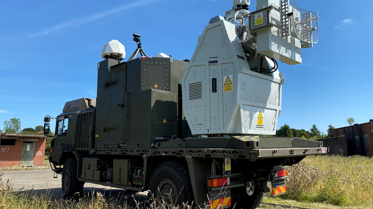 For the price of a pack of mince pies, the British Army can destroy a swarm of drones using the Radio Frequency Directed Energy Weapon (Picture: MOD)