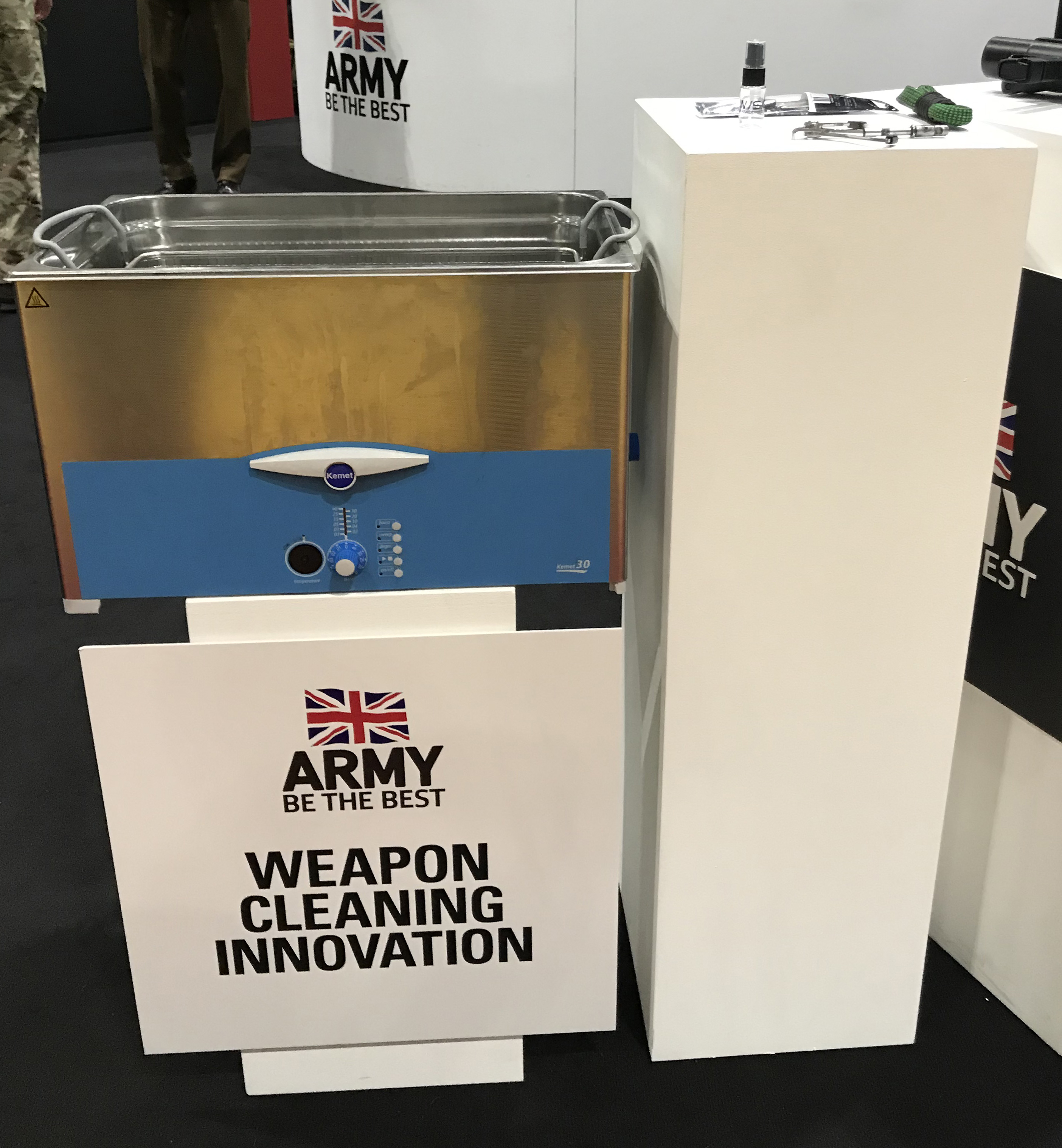 The Ultrasonic Cleaning Bath on show at DSEI. Credit: Sgt Dan Birks