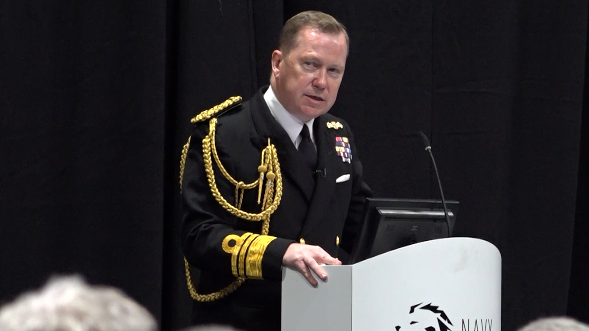 VAdm Martin Connell Second Sea Lord talking at Navy Leaders event 21052024 CREDIT BFBS