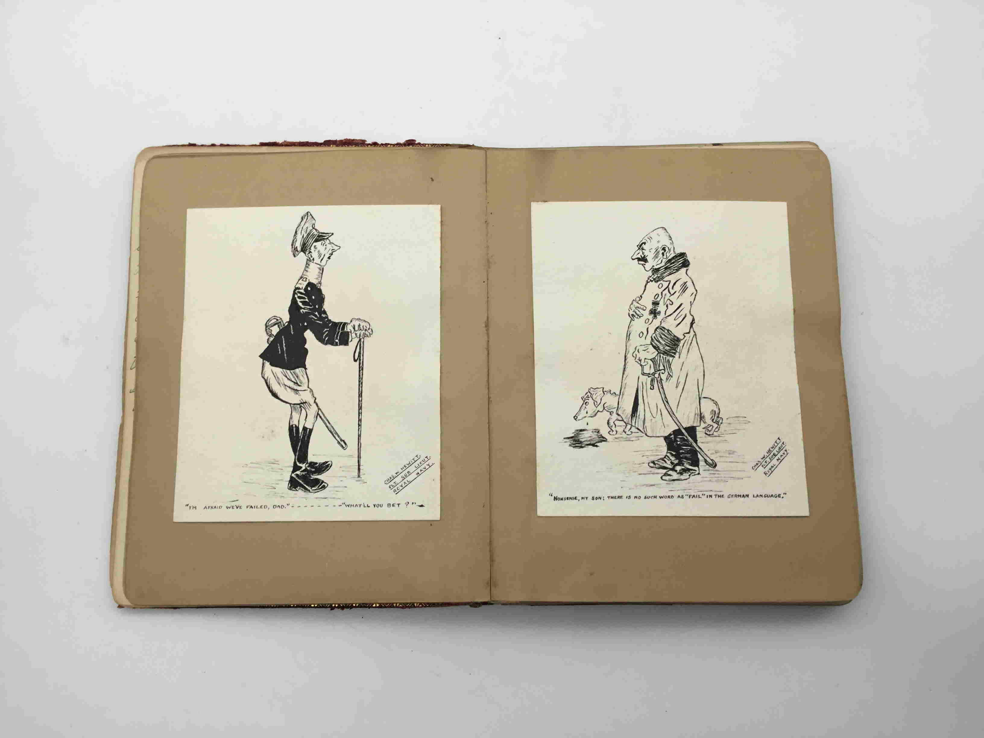 WW1 album kept by Derby and Leicester nurse - contributions from injured soldiers - Credit Hansons Auctioneers