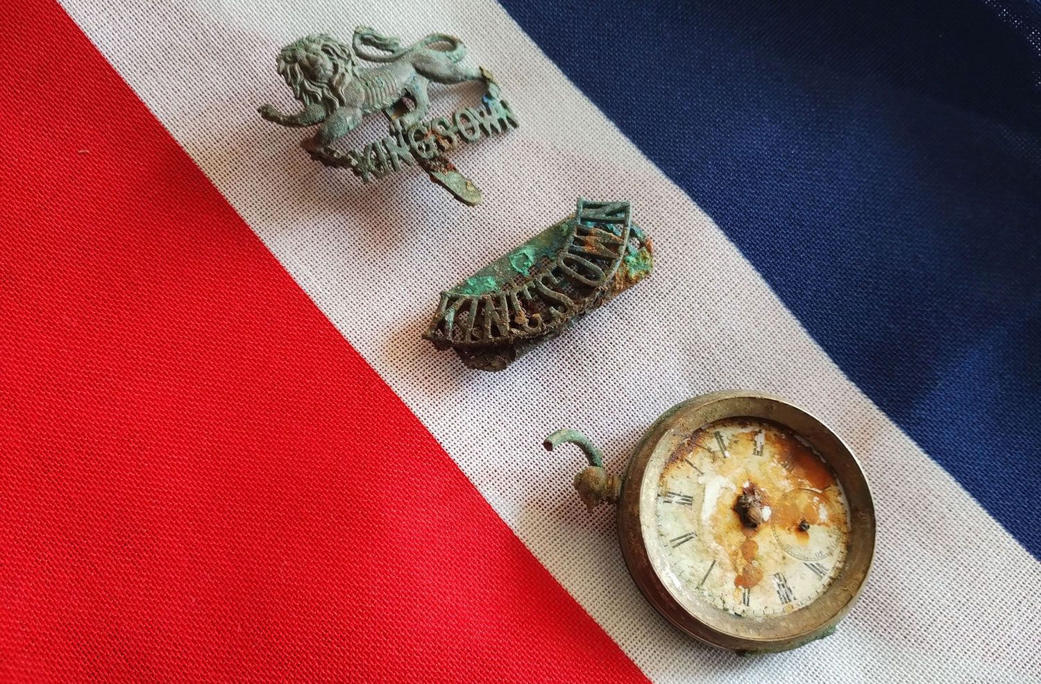 Artefacts recovered with the casualties that helped with research and identification CREDIT Crown Copyright