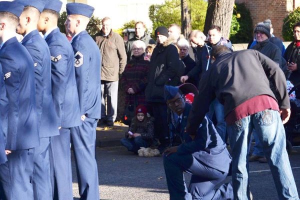 US Airman Who 'Took The Knee' At Remembrance Event Was "Feeling Faint"