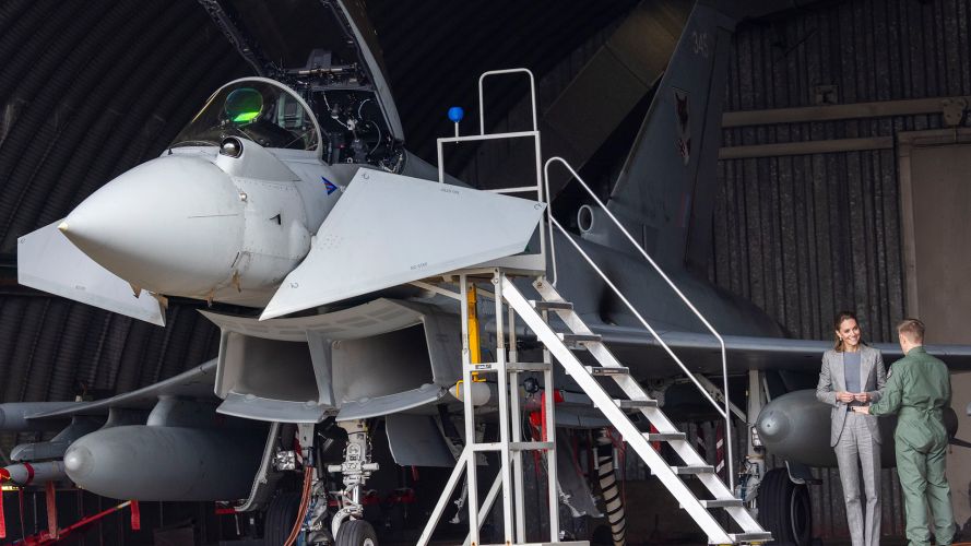 The Princess of Wales beside an RAF Typhoon at RAF Coningsby (Picture: PA) The Princess of Wales beside an RAF Typhoon at RAF Coningsby (Picture: PA)