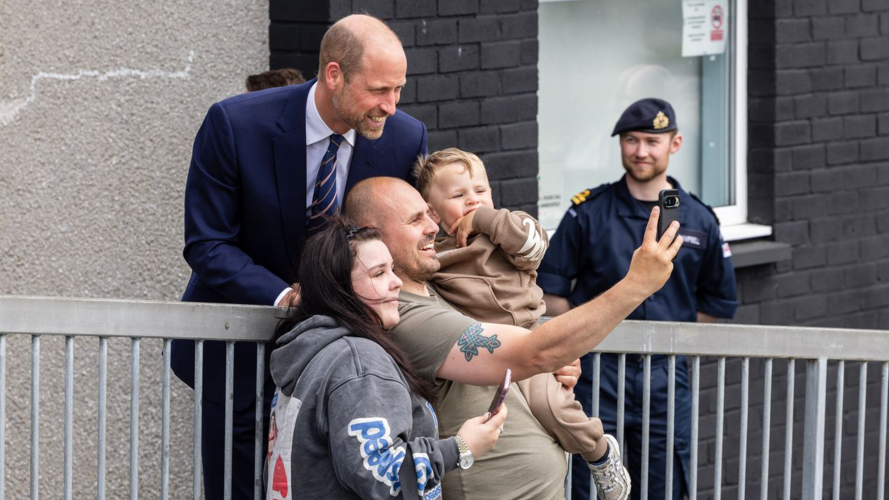 Prince William met families in Faslane, which is the home to the core of the Submarine Service, including the UK's nuclear deterrent (Picture: MOD) The Prince of Wales met families in Faslane