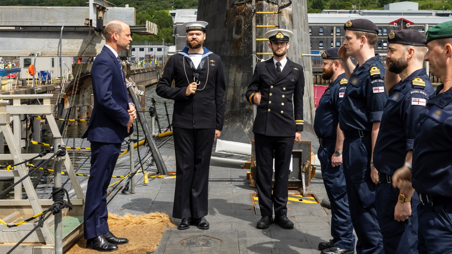 The Prince of Wales visited Faslane to mark 125 years of the Royal Navy's Submarine Service (Picture: MOD) The Prince of Wales visited Faslane to mark 125 years of the Royal Navy's Submarine Service