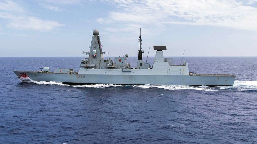 Whilst conducting operations HMS Dragon continues to conduct different training serials and manoeuvres to ensure operational readiness is sustained (Picture: MOD) HMS Dragon practises evading missiles in Eastern Med
