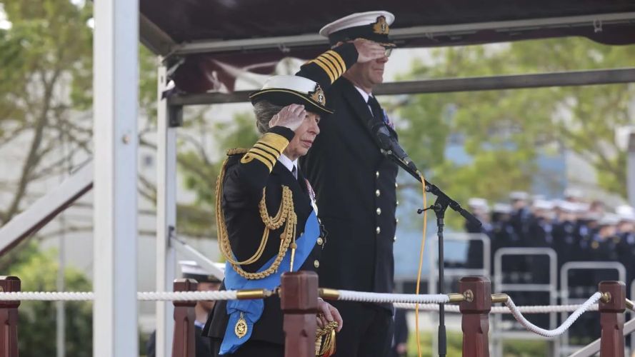 Princess Anne presented awards and prizes recognising outstanding academic achievement, engineering excellence and exemplary service (Picture: PA) 08062026 Princess Anne at HMS Sultan at Gosport 050626 pic PA